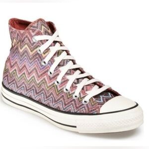 Converse Missoni Limited Edition High Top Sneakers in Purple Pink Multi, Size 11